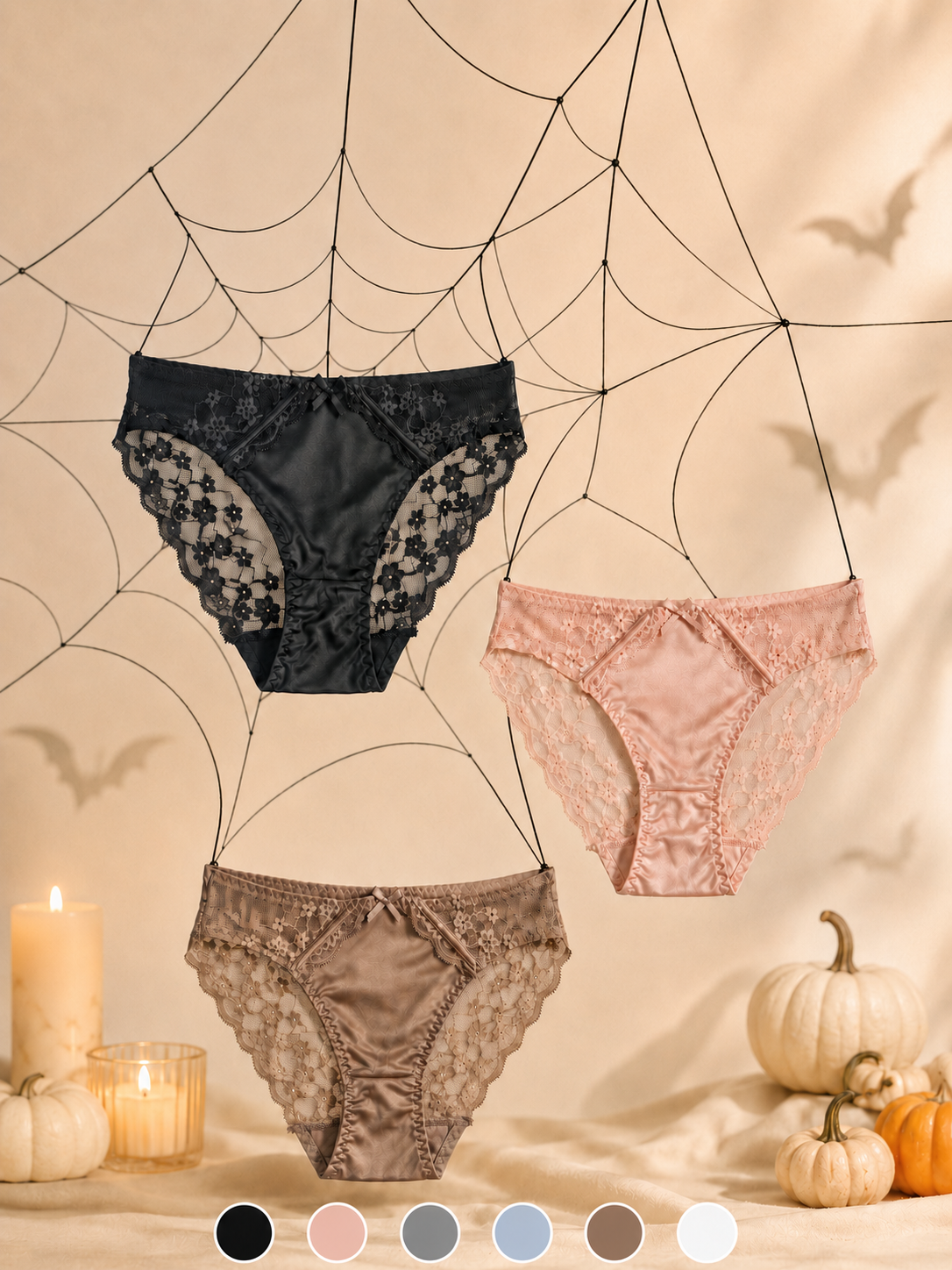 Satin & Lace Low-Rise Brief back view